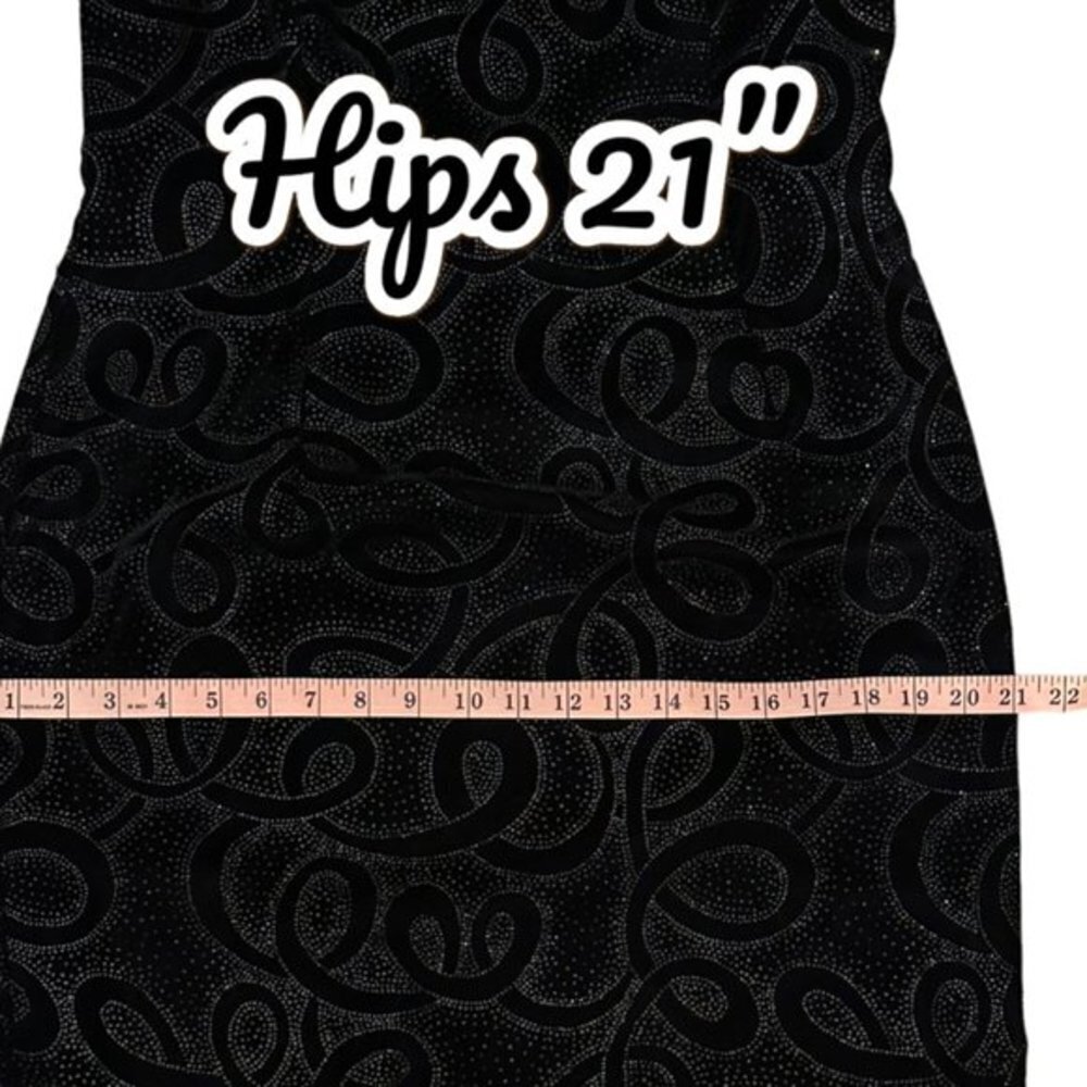 Vintage Scott McClintock 90s Glittery Black Velvet Shimmer Maxi Dress Womens 14 - Picture 12 of 15